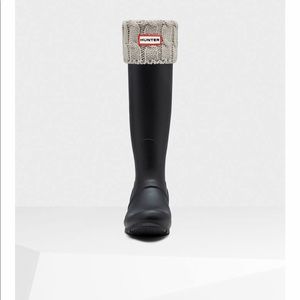 Hunter cable knit cuff tall boot socks